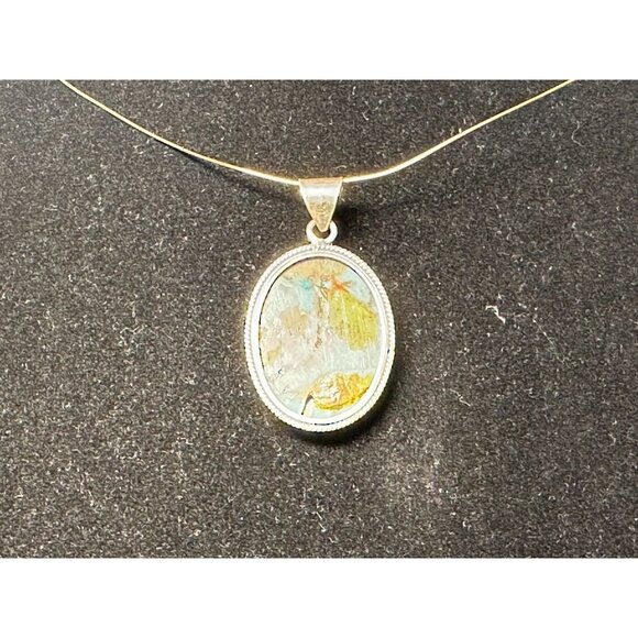 Sterling Silver and Turquoise Pendant 7 grams - Picture 4 of 6